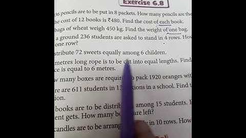 Class 3: Maths Exercise 6.8 (Word Problems of Division) Video 2