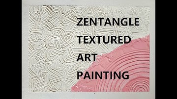 Zentangle on Textured Art Painting Step by Step Tutorial 画画教学【肌理画上的禅绕画】马来西亚画家：牛牛画廊