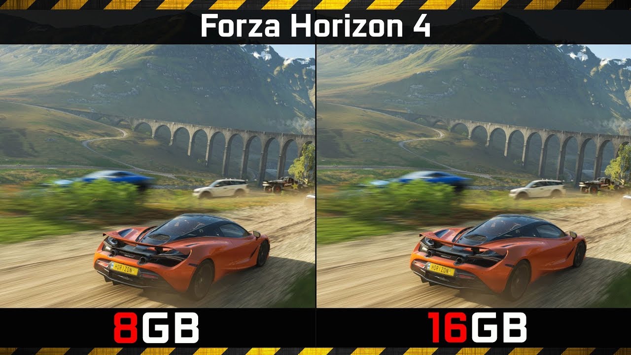 8GB vs 16GB RAM RX VEGA 11 Forza Horizon 4 - YouTube