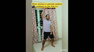 When solving a Leetcode medium problem on the first try 😂 #codelife #funnyshorts
