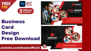 Multipurpose Business Card Design PSD Template  || Free Download || Ozzie Offical