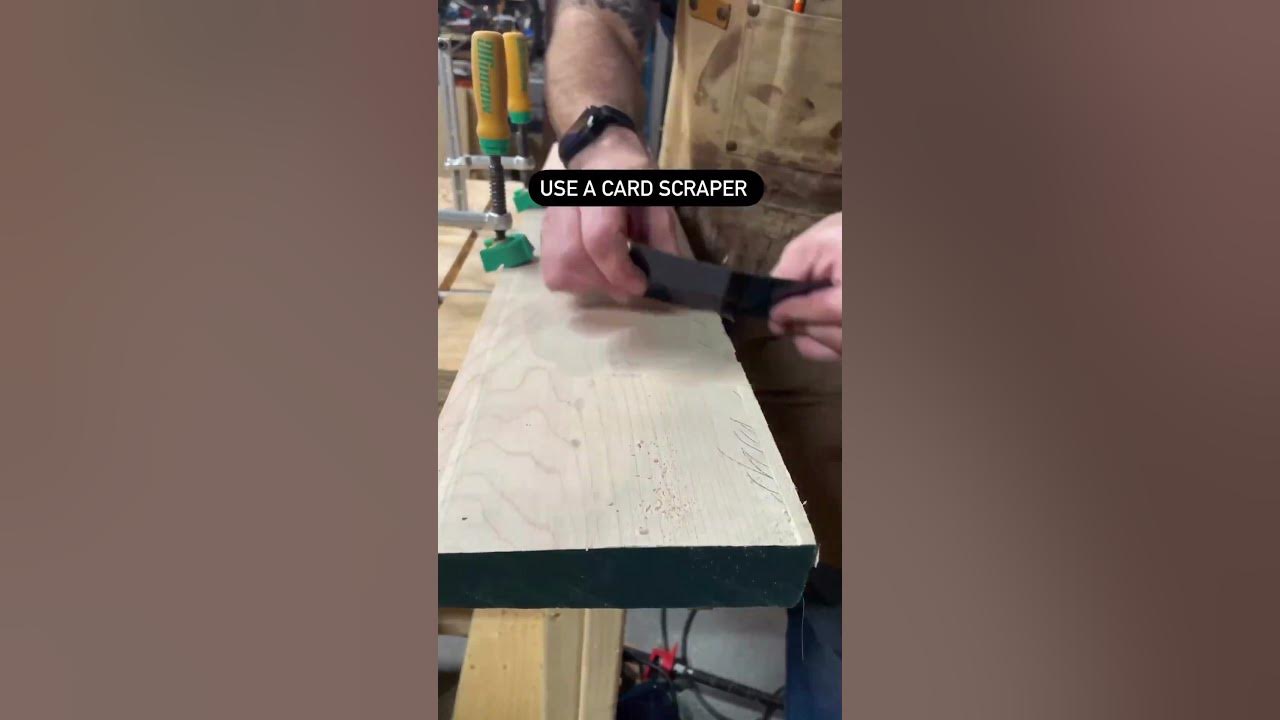 Holding down with the MatchFit Dovetail Clamps and using a card scraper