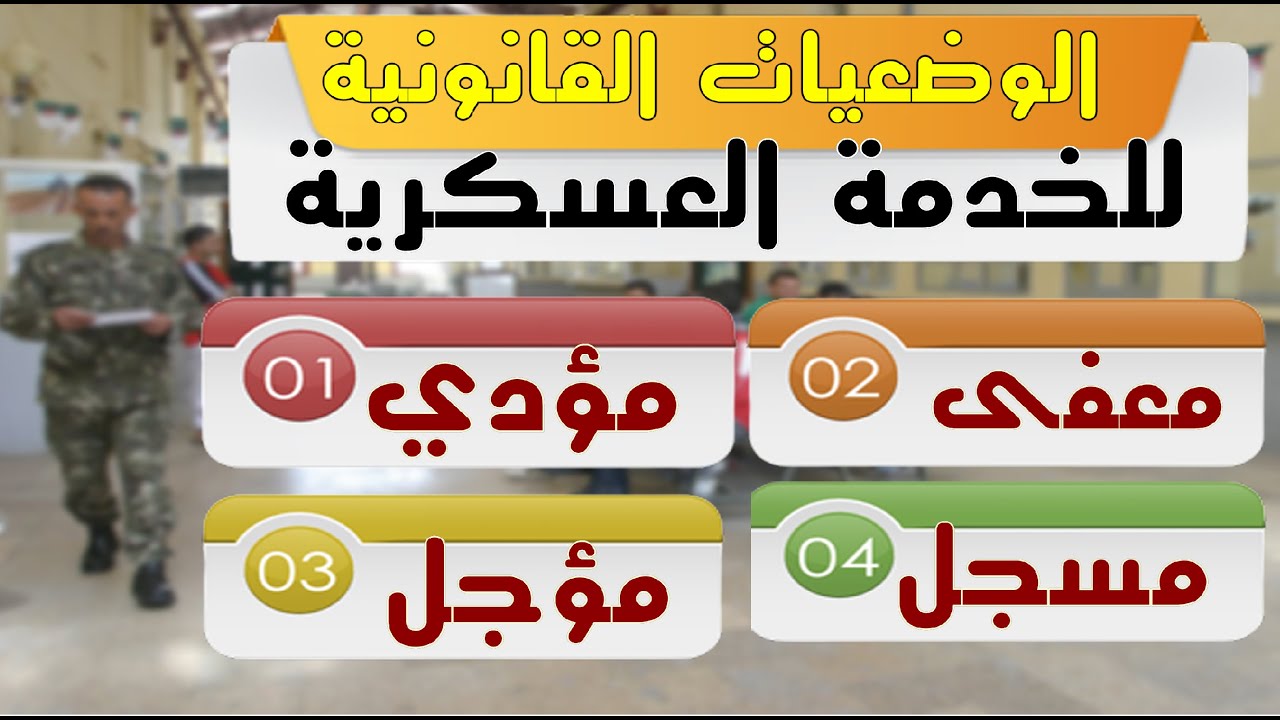 الوضعيات القانونية للخدمة العسكرية ( درس مهم / مشاركة في التوظيف )