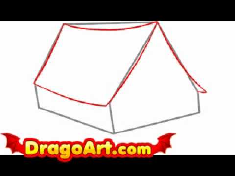 How to draw a tent, step by step - YouTube