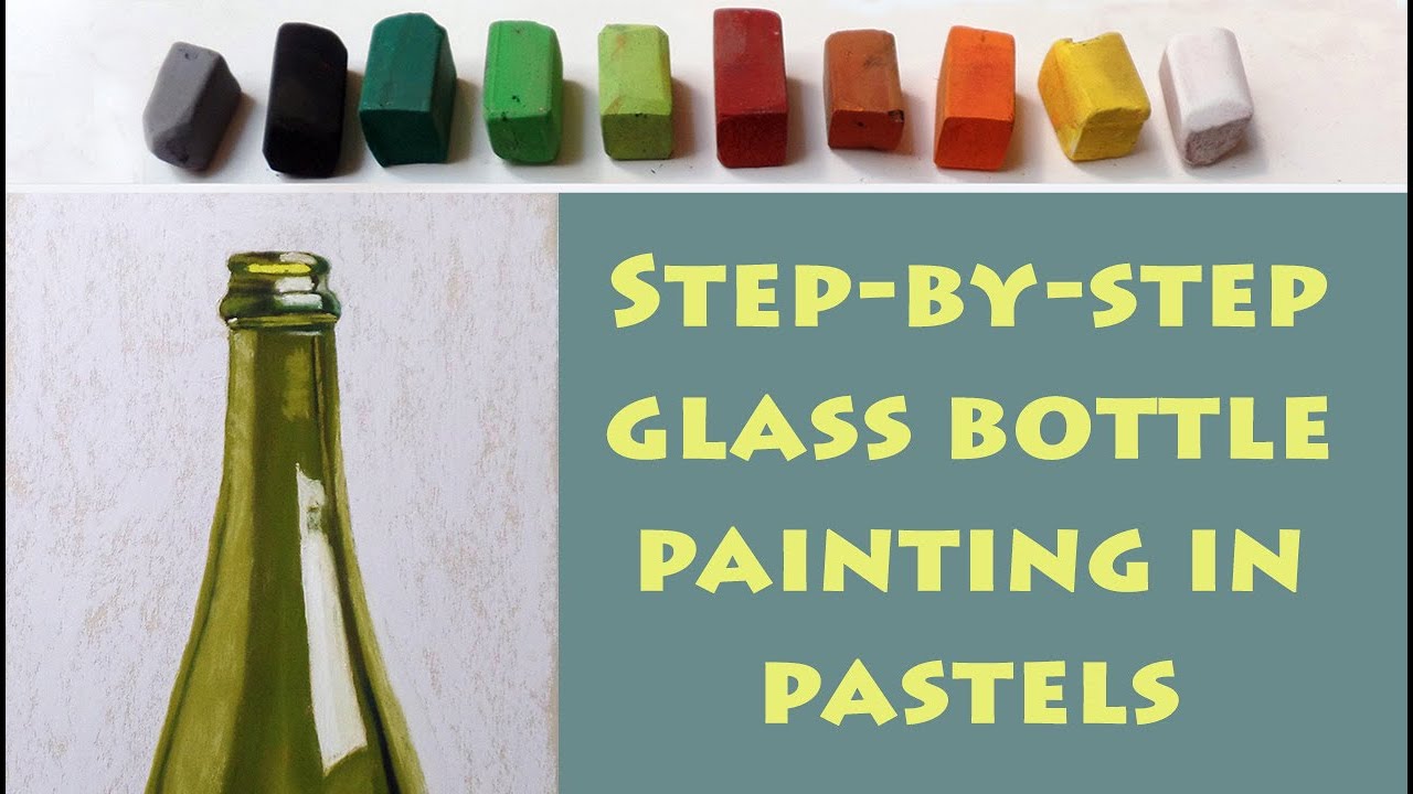 How To Paint Step By Step Glass Wine Bottle In Pastel For The Beginner Maxresdefault