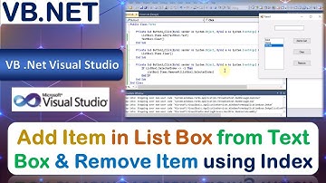 P35 | Windows Application to Add Item in List Box from Text Box and Remove Item using Index | VB.Net