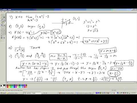 Acuplacer Math Placement test 2 (College Level section) Part 2