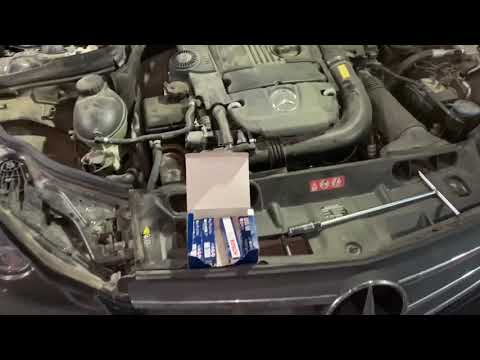 Mercedes Benz w212 w204 how to change spark plugs Bosch double platinum замена свечей зажигания