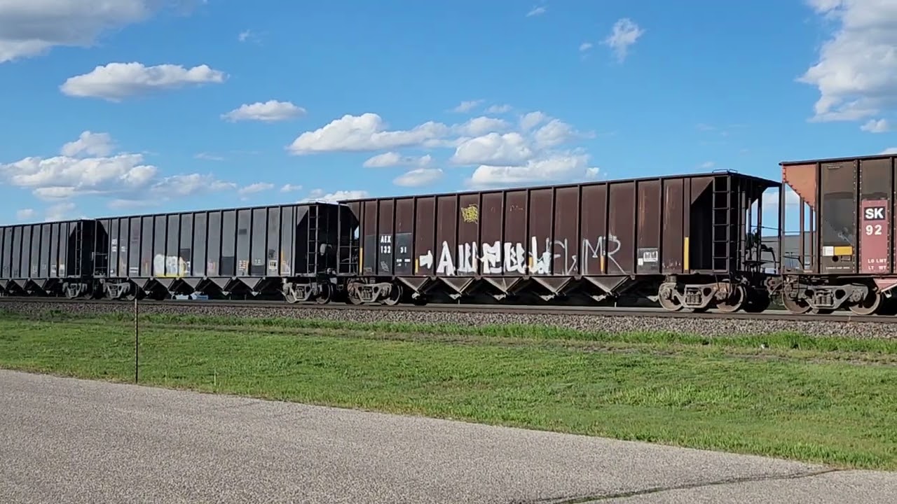 The South Kansas & Oklahoma Railroad Wichita Turn westbound on the BNSF at 6:17pm, April 26, 2024.