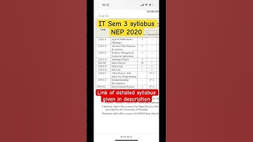 IT sem 3 syllabus NEP 2020 🎯#secondyearengineering