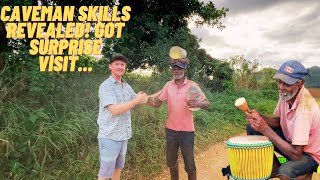 CAVEMAN LIVING in JAMAICA got SURPRISE VISIT FROM AN AMERICAN| CAVEMAN AFRICAN DRUM BEATING SKILLS