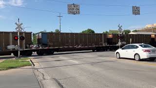 UP 9010 Empty Coal Train w/ SD70AH-T4 DPU West, Duff Ave. Railroad Crossing, Ames IA