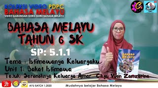 BAHASA MELAYU SK | TAHUN 6 | TEMA : ISTIMEWANYA KELUARGAKU | UNIT 1 | SP: 5.1.1 - TATABAHASA