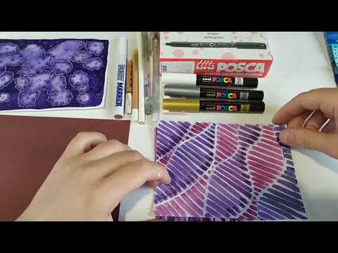 Белый маркер Uni Posca, белая гелевая ручка и другие. Обзор на материалы для скетчинга.