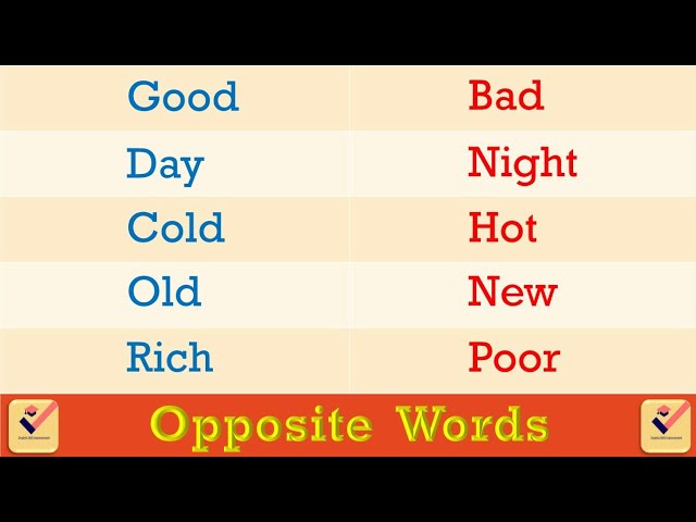 250 Opposite Word List  Opposite words, Opposite words list, English words