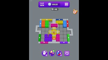 Block mania color jam level 1370 (dups 373,620,870,1120) - used free video to complete