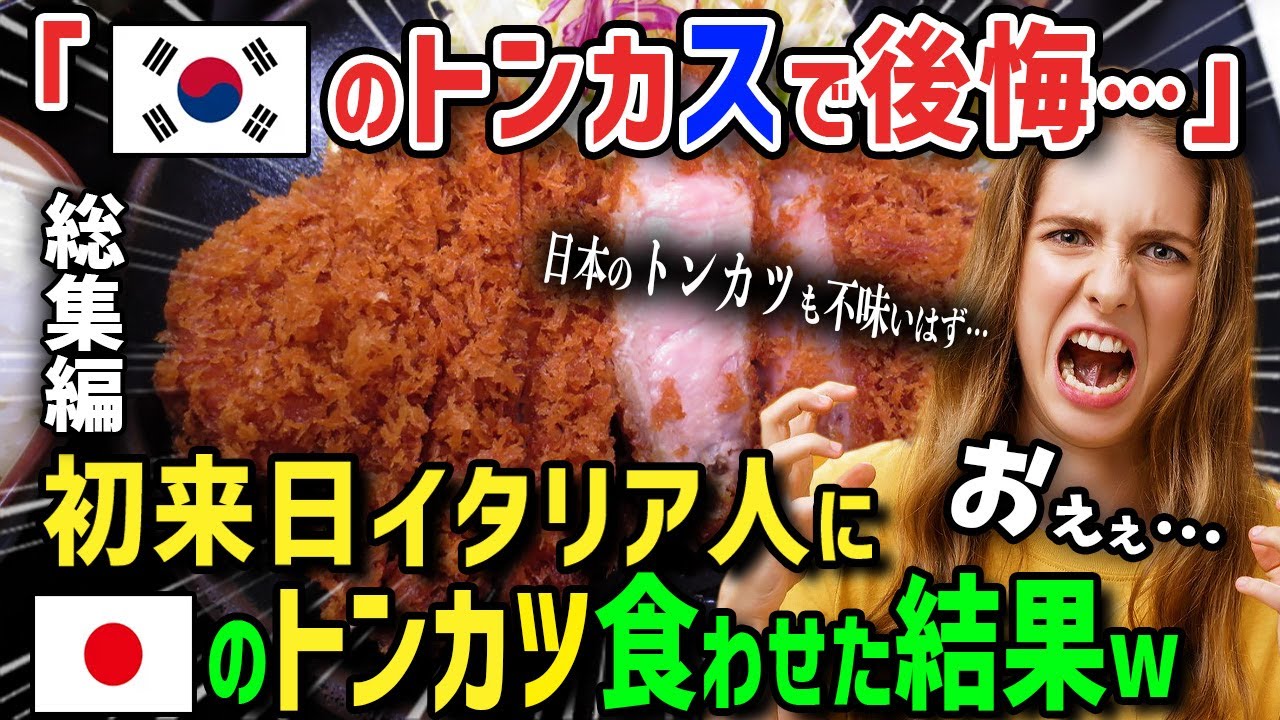 【海外の反応】「日本のトンカツも不味いに決まってる！」韓国のトンカスを食べた外国人が日本に来て仕方なくサクサクで肉厚ジューシーな日本の至高のトンカツ屋へ行った結果【総集編】