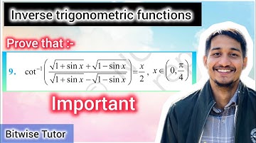 Prove that cot inverse (√1+sinx + √1-sinx)/√1+sinx - √1-sinx) = x/2