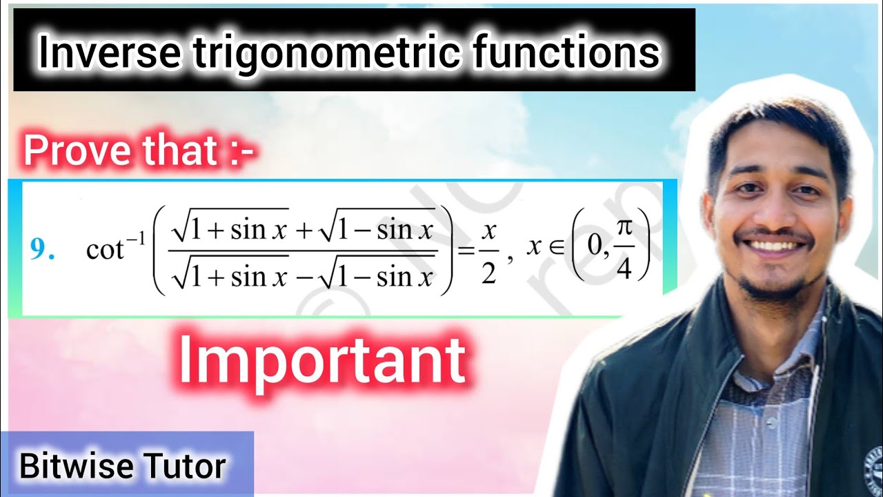 Prove that cot inverse (√1+sinx + √1-sinx)/√1+sinx - √1-sinx) = x/2