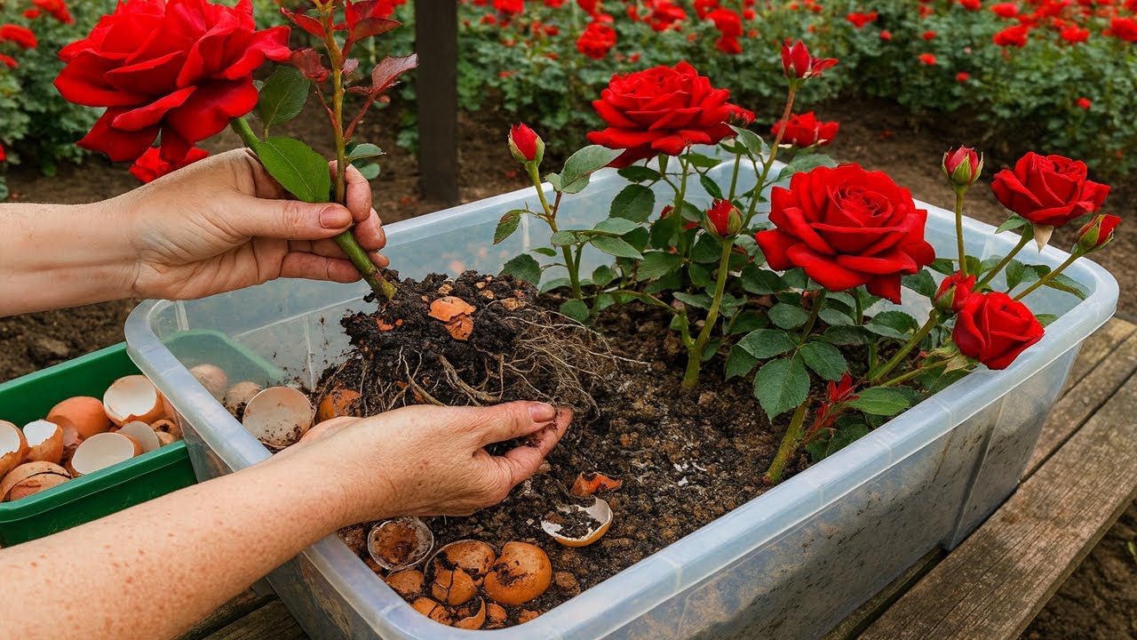 Всего лишь яйца! Ветка розы внезапно пустила 1001 корень и побег!