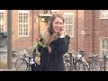 Giving out roses on international womens day