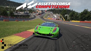 Qualifying hotlap with the ferrari 488 gt3 @spa without small mistakes
a 2:16,8xx would have been in it time: 2:17,037 min vms:
https://virtual-motorspor...