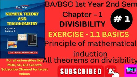 Ex-1.1 Divisibility Theorem No.Theory|| Number Theory And Trigonometry BA/BSC 1st Year Chapter-1 ||