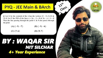 #JEE_08 || Let G be the centroid of the triangle has the vertices (3, -1 ), (1,3) and (2,4) || JEE