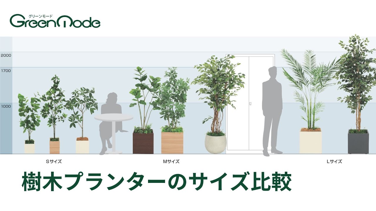 ボックスプランター【人工樹木】観葉植物に代わる人工樹木プランター