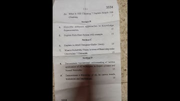 MDU Previous Year Artificial Intelligence  Question Paper  | MDU Previous Year Question Paper