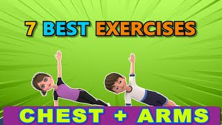 7 BEST CHEST AND ARMS EXERCISES AT HOME FOR KIDS | Kids Exercise