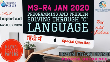 C Programming M3-R4 Jan 2020 Solved Question Paper(hindi) | C Programming Revision | Imp for Jul2020