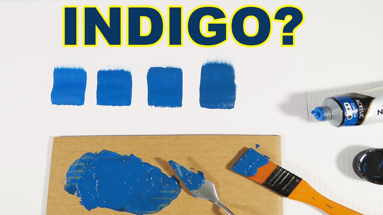 How To Make Indigo Color With Acrylic Paint - YouTube