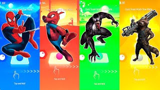 SpiderMan vs SpiderHam vs Venom vs Rocket, Ultimate Marvel Tiles Hop