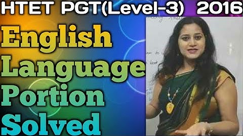 HTET PGT(Level-3)  2016|English Language Portion Solved|By Gyan Shree Educational Tutorial