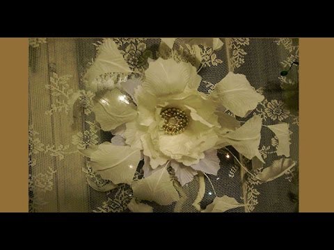 Цветок - шляпка свадебная из ткани. - YouTube