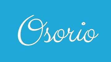 Learn how to Write the Name Osorio Signature Style in Cursive Writing
