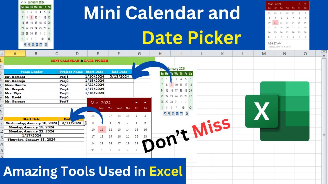 How To Insert Use Calendar And Date Time Picker In Excel In Hindi How To Insert Use Calendar And Date Time Picker In Excel In Hindi