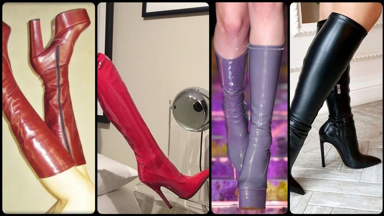 leather 😍 long boots for ladies 