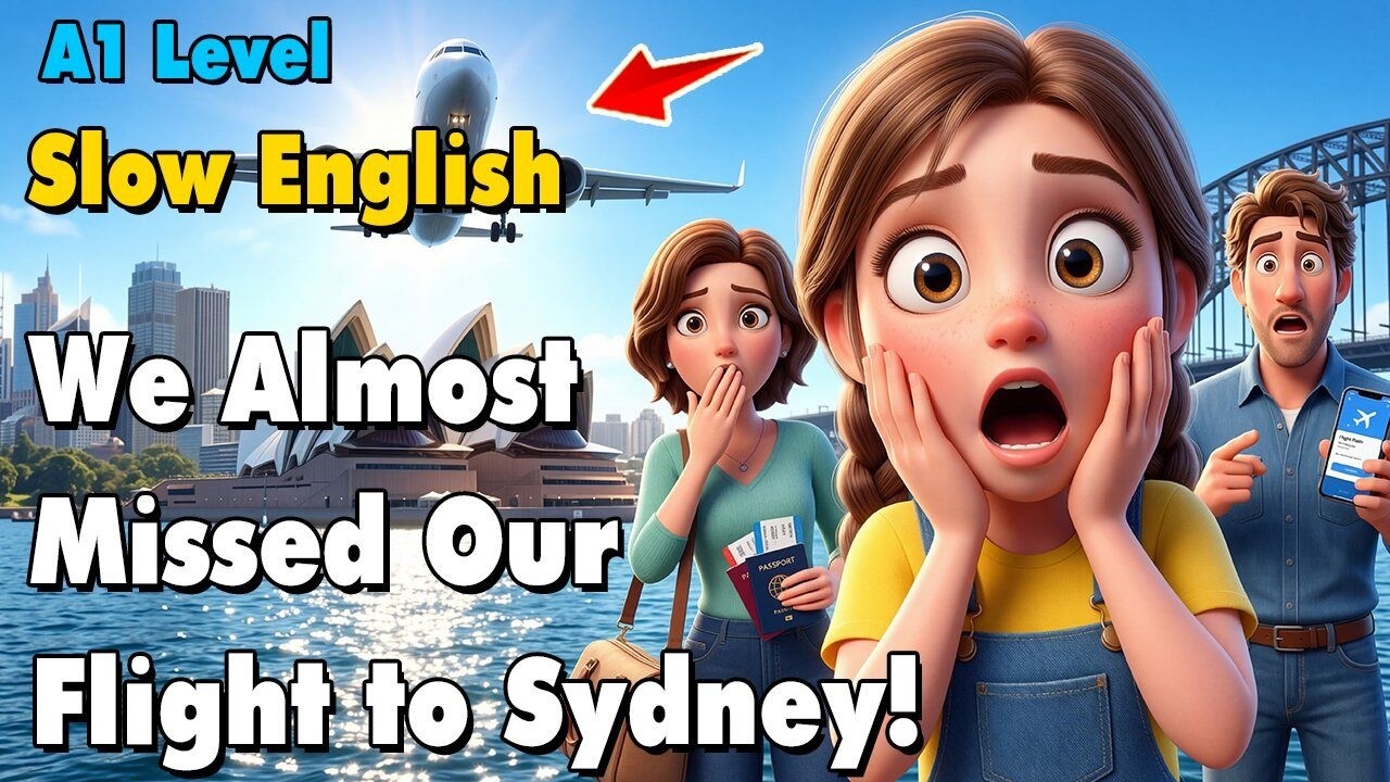 From Airport Stress to Sydney Adventure | Slow English Listening for Beginners (A1 Level)