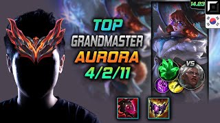 오로라 탑 템트리 룬 악의 착취 -  Aurora Top - 롤 KR 천상계 패치 14.23