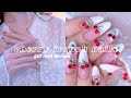チェリーフレンチネイル🍒2021春セルフジェルネイル 봄네일/젤네일/셀프네일-cherry french nail-
