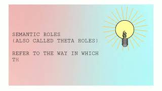 THEMATIC RELATIONS AND THETA ROLES