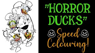 'Horror Ducks' Prismacolor Speed Colouring | TattedDad Art Studio