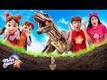 Maria Clara e JP perdidos no mundo dos dinossauros