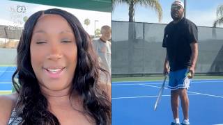"Fightin Over My Love" Sterling Saffold & Wife Karlissa Take Her Dad Out For A Game Of Tennis! 🎾