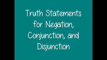 3.3 - Truth Tables for Negation, Conjunction, and Disjunction