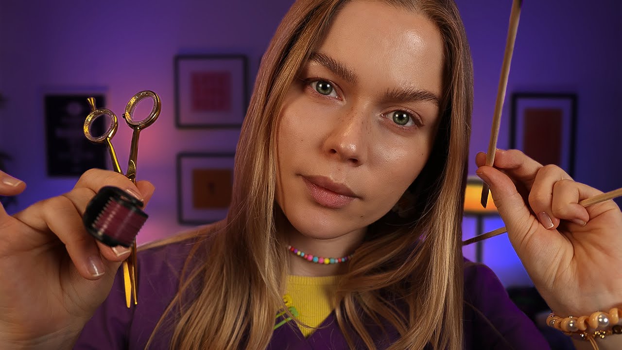 ASMR Scalp Exam, Scalp Massage & Haircut 💆‍♀️ Deep Relaxation for Sleep