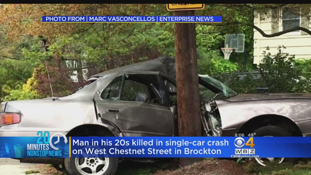 One Man Killed In One Car Brockton Crash - YouTube