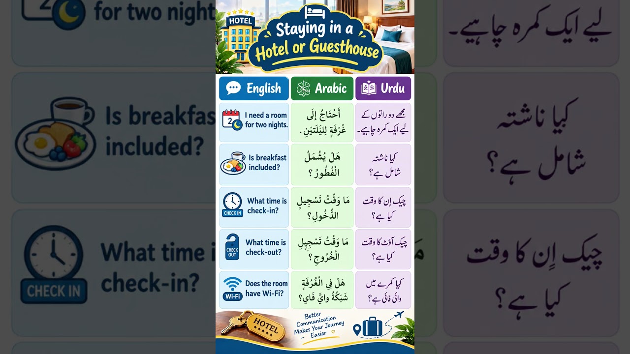 Daily Use Sentences English To Arabic To Urdu #serajispeaking #LanguageLearning #english